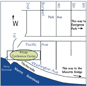 Map of Bremerton and the Kitsap Conference Center