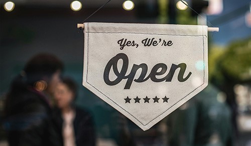 Welcome sign for business